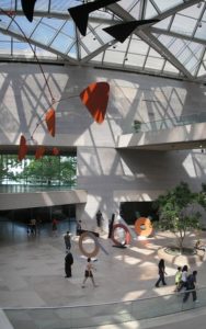 The National Gallery East Wing displays modern art like Andy Goldsworthy's 