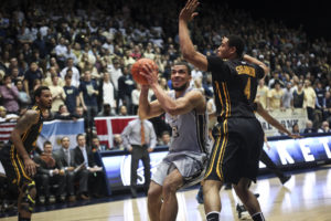 Kevin Larsen does what he did all night against VCU: dominate in the paint. Cameron Lancaster | Assistant Photo Editor