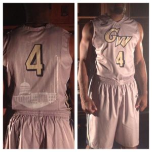 The uniform that the Colonials will wear Tuesday. Photo courtesy of GW athletics.