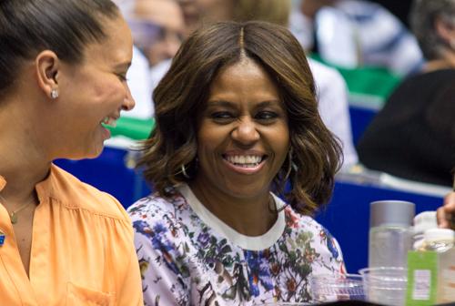 First Lady Michelle Obama watched as the Kastles clinched home court advantage for the Eastern Conference Championships. Zach Montellaro | Hatchet Staff Photographer
