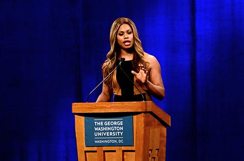 Transgender actress and activist Laverne Cox spoke on campus Tuesday. Katie Causey | Hatchet Staff Photographer