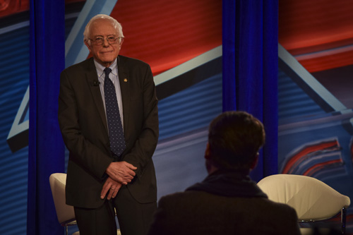 Sen. Bernie Sanders, I-Vt., spoke about the future of the Democratic party at a CNN town hall in Jack Morton Auditorium Monday. Lisa Blitstein | Hatchet Photographer