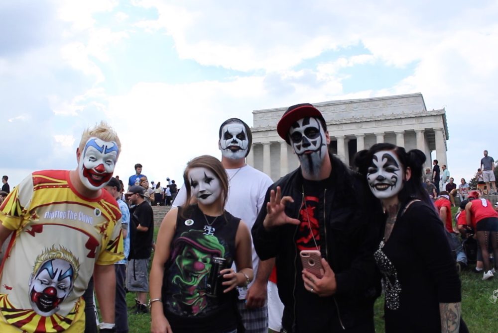 About 1,000 Juggalos — fans of the hip hop duo Insane Clown Posse — gathere...